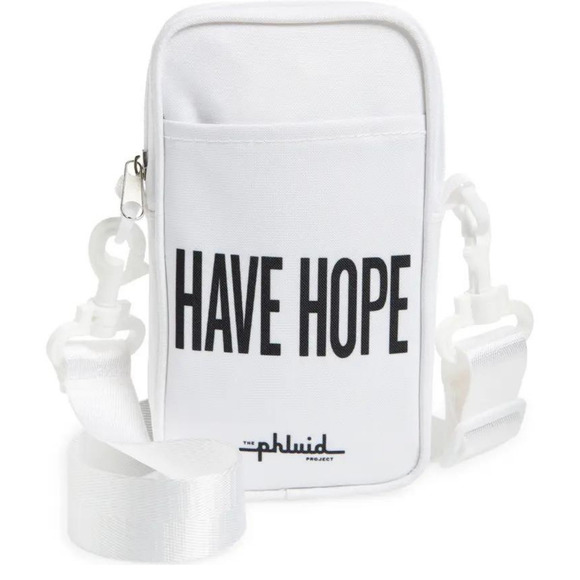 White Crossbody Bag Purse Canvas Zipper Crossbody Adjustable Equality LBGTQ New - Picture 1 of 4